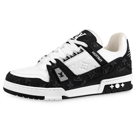 louis vuitton trainer black white|louis vuitton trainers men's white.